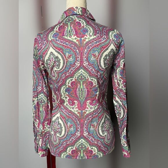 Talbots Multicolored Paisley Button Down Top (Size: XS) - Picture 5 of 12